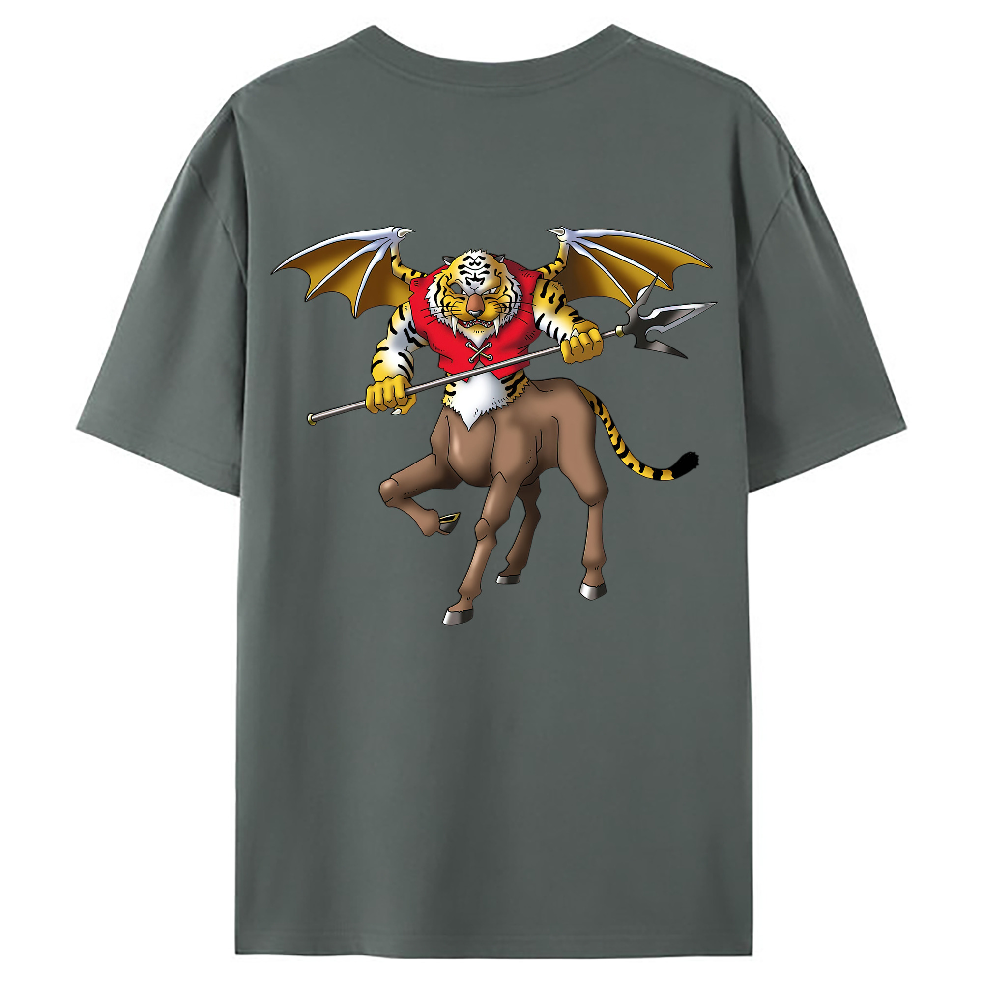 （画像用） ドラゴンクエスト Doragon Kuesuto Dragon Quest 綿100％ メンズ半袖Tシャツ（バックプリント） 通気性